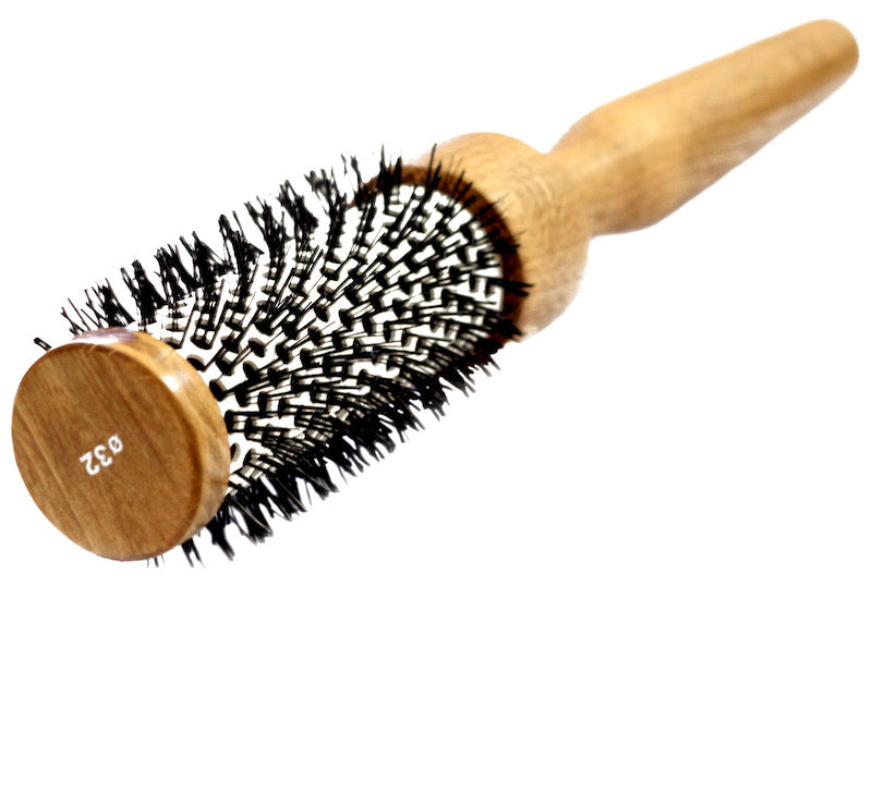 Średnia okrągła ceramiczna szczotka do modelowania włosów z naturalnym włosiem z dzika.
