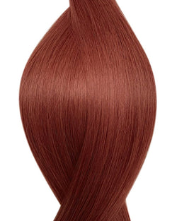 Naturalne włosy do przedłużania metoda na keratynę w kolorze kasztan.