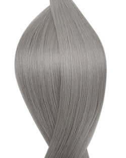 Naturalne włosy do przedłużania metoda na mikro ringi i tulejki w kolorze srebrny.