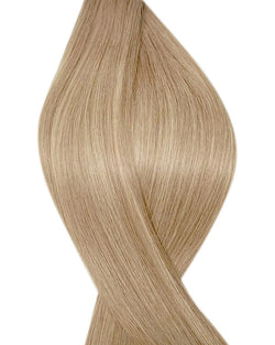Naturalne włosy do przedłużania metoda na nano ringi w kolorze ombre ciemny popielaty blond i balejaż ciemny popielaty i jasny popielaty blond.
