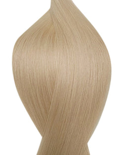 Naturalne włosy do przedłużania metoda seamless clip in w kolorze średni popielaty blond.